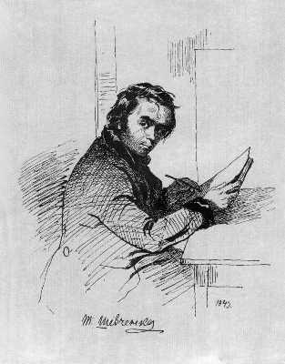 Taras Shevchenko. Self-portrait, Yagotin, 1843